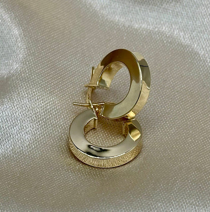 18K Real Gold Thick Hoop Earrings, Chunky Hoops, Polished Chunky Gold Hoop Earrings, Hoops for Women,18K Gold  Hoop Earrings Gift for Her.