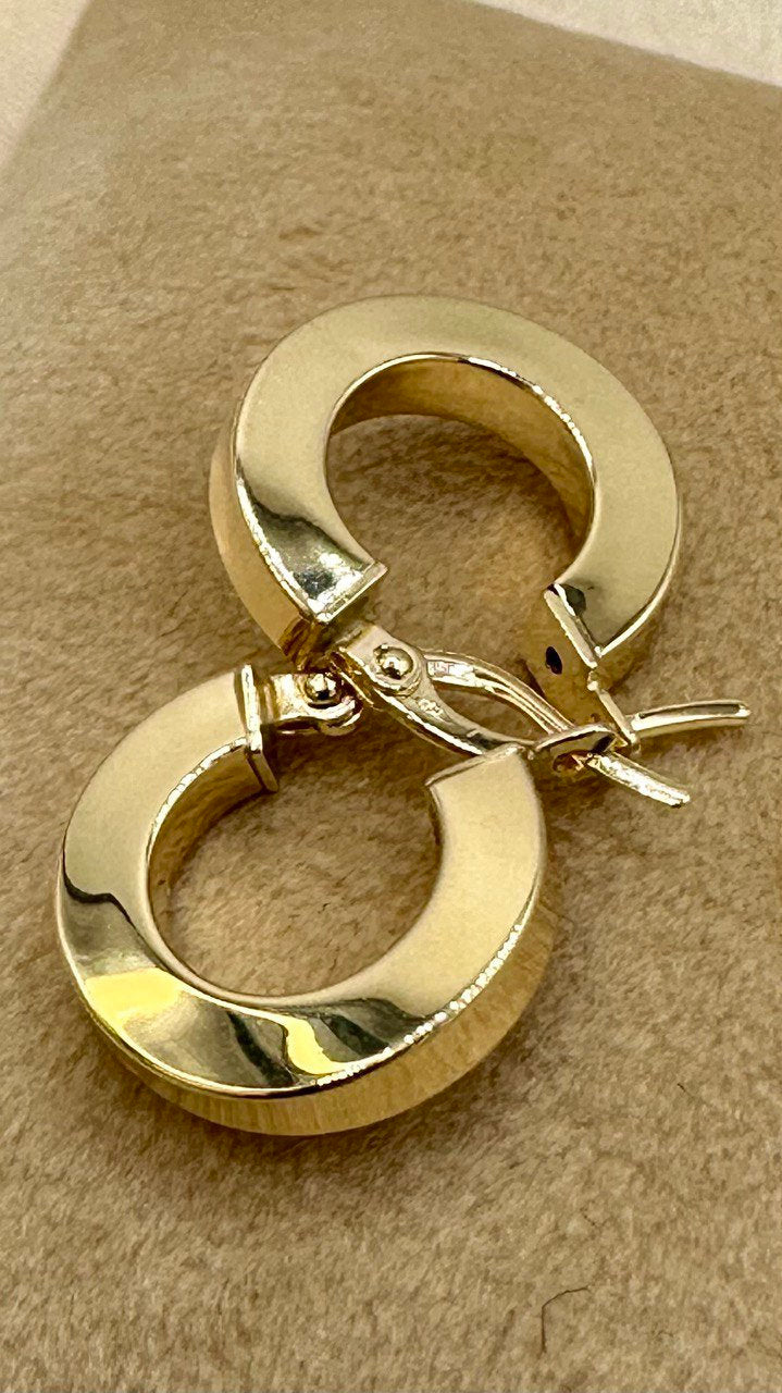 18K Real Gold Thick Hoop Earrings, Chunky Hoops, Polished Chunky Gold Hoop Earrings, Hoops for Women,18K Gold  Hoop Earrings Gift for Her.