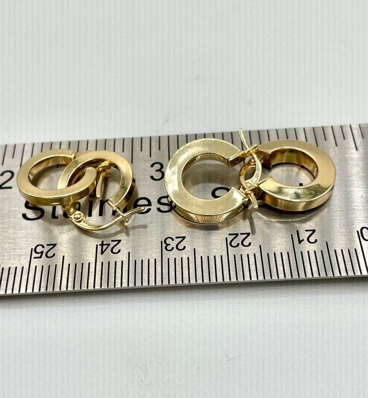 18K Real Gold Thick Hoop Earrings, Chunky Hoops, Polished Chunky Gold Hoop Earrings, Hoops for Women,18K Gold  Hoop Earrings Gift for Her.