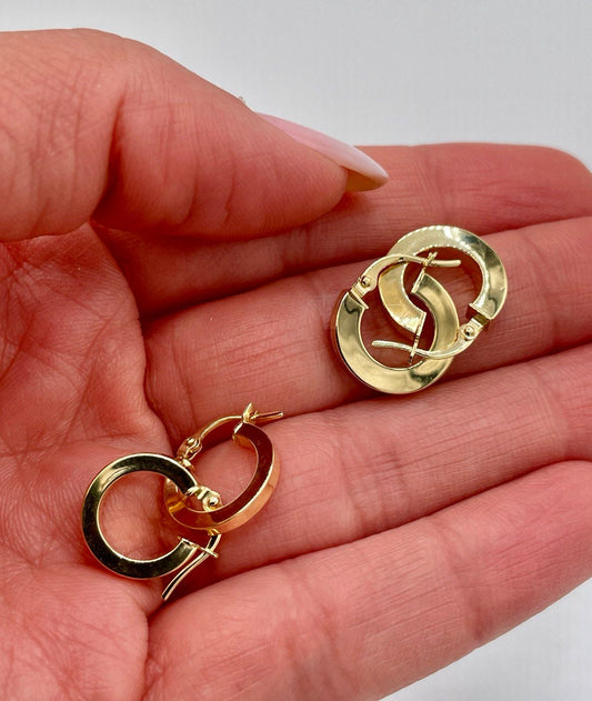 18K Real Gold Thick Hoop Earrings, Chunky Hoops, Polished Chunky Gold Hoop Earrings, Hoops for Women,18K Gold  Hoop Earrings Gift for Her.