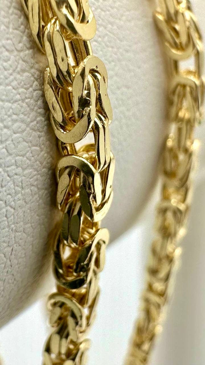 14K Solid Gold Byzantine Elegance,2.5mm Heavy Solid Chain Necklace for Men and Women, Luxury Unisex Charm,14K Gold Byzantine Chain Necklace!