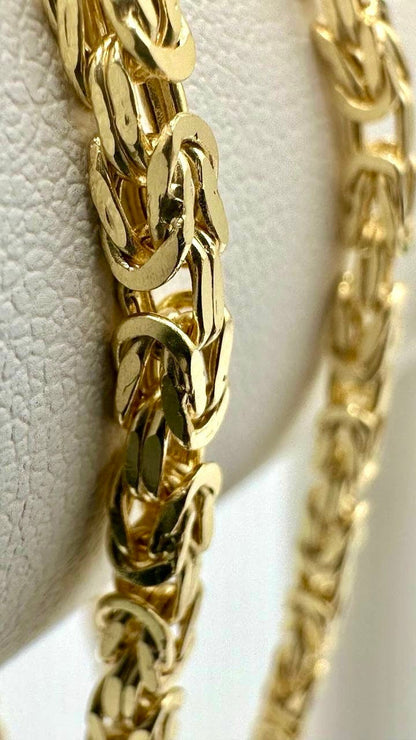 14K Solid Gold Byzantine Elegance,2.5mm Heavy Solid Chain Necklace for Men and Women, Luxury Unisex Charm,14K Gold Byzantine Chain Necklace!
