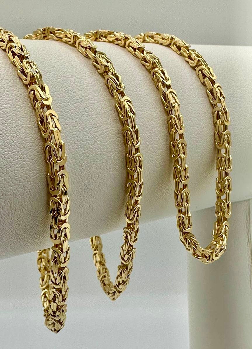 14K Solid Gold Byzantine Elegance,2.5mm Heavy Solid Chain Necklace for Men and Women, Luxury Unisex Charm,14K Gold Byzantine Chain Necklace!