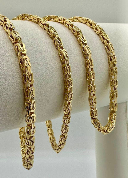 14K Solid Gold Byzantine Elegance,2.5mm Heavy Solid Chain Necklace for Men and Women, Luxury Unisex Charm,14K Gold Byzantine Chain Necklace!
