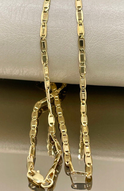 14k Gold ANCHOR CHAIN Necklace,3mm ,Mariner chain Active, 14k Real Gold chain, 14k Gold Mariner necklace ,gift necklace, Christmas Gift