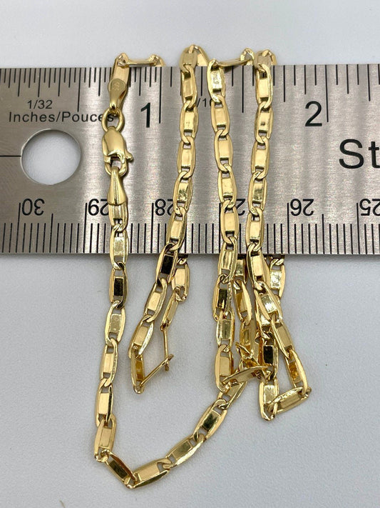 14k Gold ANCHOR CHAIN Necklace,3mm ,Mariner chain Active, 14k Real Gold chain, 14k Gold Mariner necklace ,gift necklace, Christmas Gift
