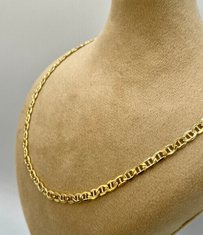 14k Gold ANCHOR CHAIN Necklace,4mmThick,Tiger eyes Necklace,14k Real SOLID Gold chain,14k Gold Mariner necklace ,Gift necklace,Birthday Gift
