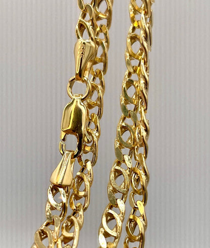 14K Gold Cable Necklace20" 24",14K Gold Nona Double Link Chain Necklace for Men/Women, Layering Delicate New Design Tiger EYES,Birthday Gift