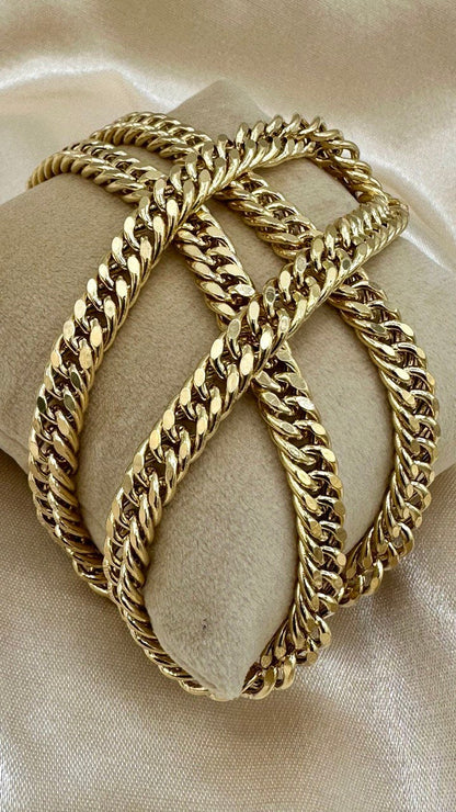 14K Solid Gold Curb Chain Necklace, Solid 14K Real Gold Curb Links Miami Cuban Chain for Men/Women, 7mm-thick Solid Gold Chain for Him/Her!
