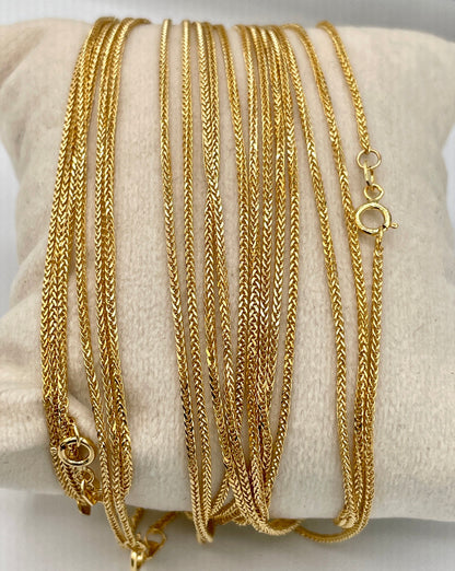 18K GOLD FRANCO (1 mm),Real Gold ,Birthday Gift, Christmas Gift, For Her, For Him, Boyfriend Gift, Girlfriend Gift, Franco Chain Gold .