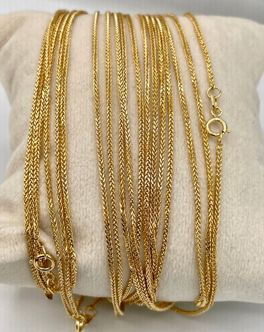 18K GOLD FRANCO (1 mm),Real Gold ,Birthday Gift, Christmas Gift, For Her, For Him, Boyfriend Gift, Girlfriend Gift, Franco Chain Gold .