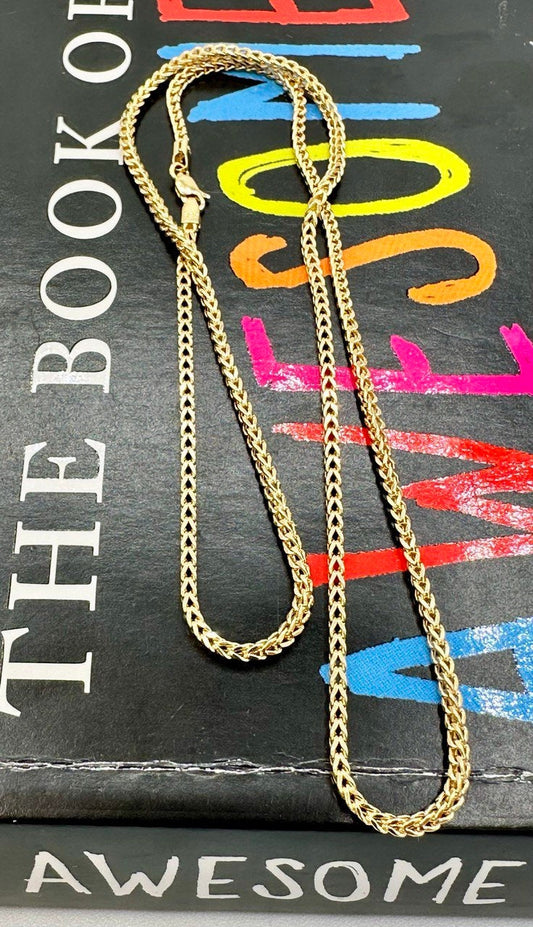 18k Real Gold Franco Chain,2 MM,foxtail necklace,Franco foxtail chain,Trending gold chain,Anniversary Gift,Birthday Gift ,For Her, For Him