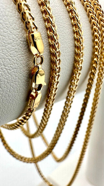 18k Real Gold Franco Chain,2 MM,foxtail necklace,Franco foxtail chain,Trending gold chain,Anniversary Gift,Birthday Gift ,For Her, For Him