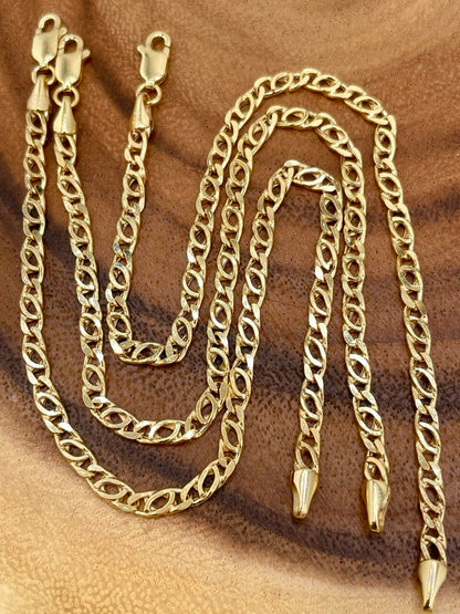 14K Gold Cable Bracelet,Tiger eye,Real Solid Gold,Tiger eye Link Bracelet,3.5mmThick,7.5" Length,Diamond Cut,Birthday Gift Men/Women!