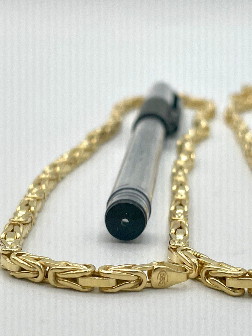 14K Yellow Solid Gold Byzantine Chain Necklace/ 14K Pure Gold Byzantine 4mm, 20"- 22" 24" 26" Lengths/ Real Gold Chain for Men & Women!