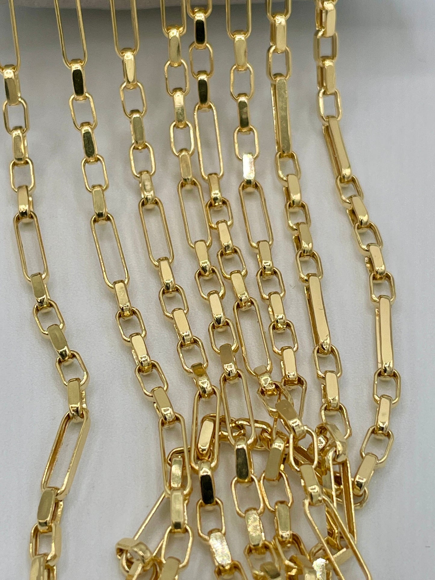 14K Solid Gold Cable Chain Necklace, Real 14K Gold Cable Links Diamond-cut, 3.5mm Thick 20"- 24" Lengths Gold Chain, Gift for Men/Women!
