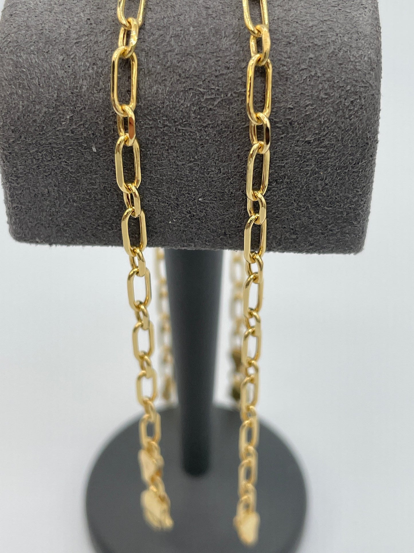 14K Solid Gold Cable Bracelet Chain, Real 14K Diamond-cut Gold Cable Link Bracelet, 3mm Thick 7.5" Lengths Cable Bracelet for Men/Women!