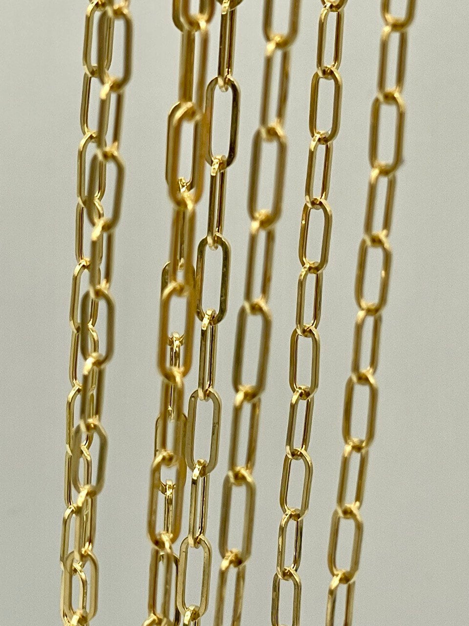 14K Solid Gold Paperclip Chain Necklace,Real 14K Yellow Gold Paperclip Chain,2.8mm_20"-26" 14K Gold Chain for Men and Woman,Birthday Gift!