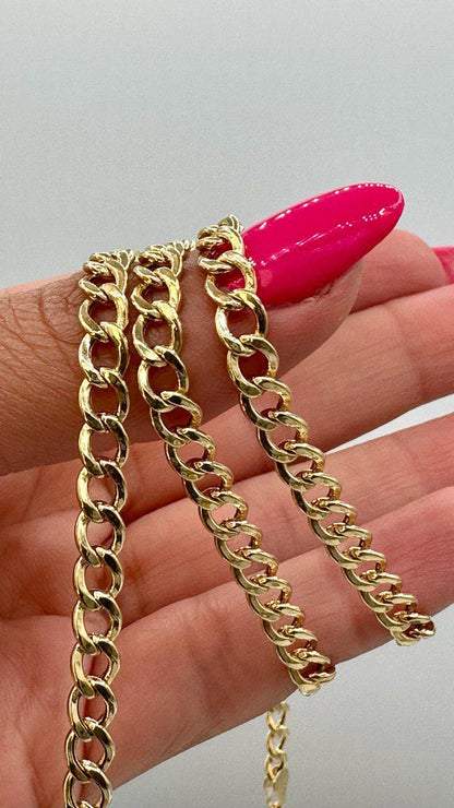 14K Solid Gold Miami Cuban Chain Necklace, Curb Cuban Links Chain, Real 14K Gold Chain for Men/Women, 5mm _ 19.75"- 25.5", 14K Gold Chain!