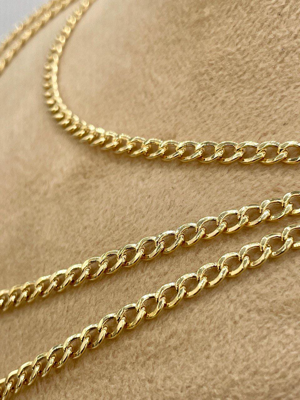 14K Solid Gold Miami Cuban Link Chain Necklace/ 14K Yellow Cuban Necklace/ 3.2mm, 22"- 25.5" Link Cuban Chain for Men & Woman/Birthday Gift!