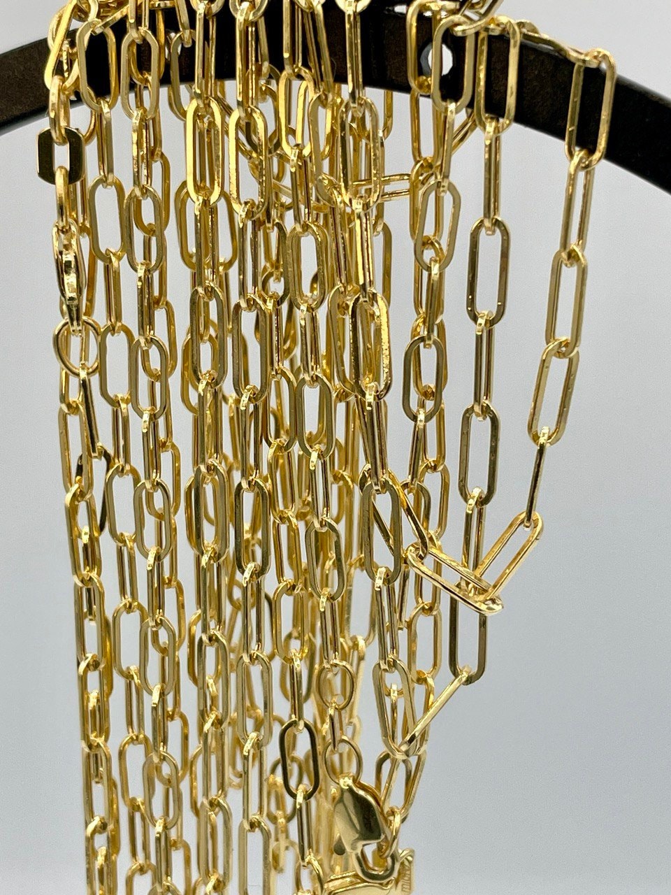 14K Solid Gold Paperclip Chain Necklace,Real 14K Yellow Gold Paperclip Chain,2.8mm_20"-26" 14K Gold Chain for Men and Woman,Birthday Gift!