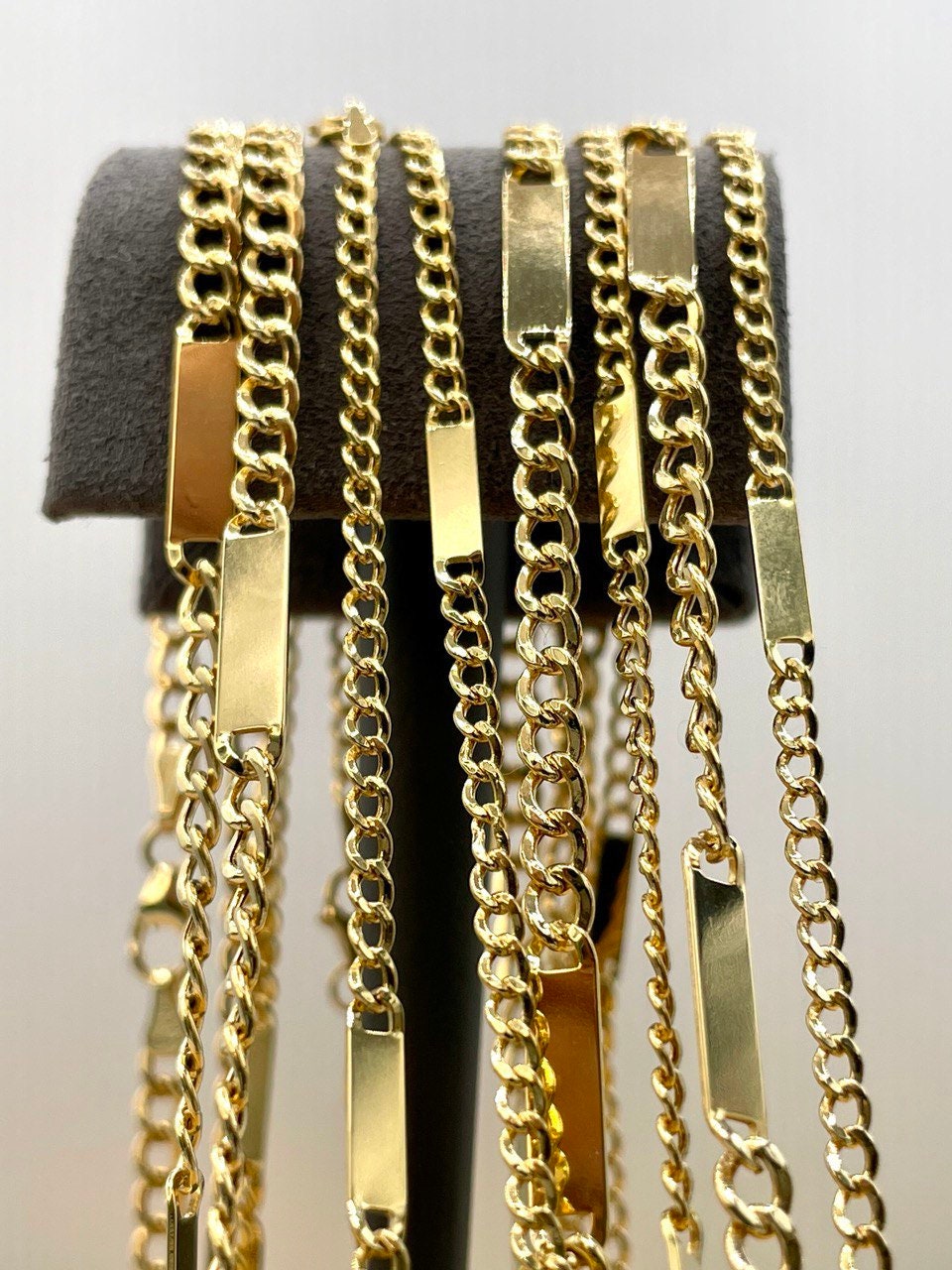 14K Solid Gold Vintage Style/Miami Cuban Link Chain Necklace/14K Cuban Necklace/3.5mm/2.5mm,24"-26" Link Cuban Chain Men&Woman/Birthday Gift