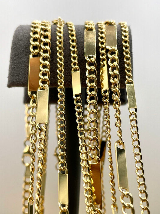 14K Solid Gold Vintage Style/Miami Cuban Link Chain Necklace/14K Cuban Necklace/3.5mm/2.5mm,24"-26" Link Cuban Chain Men&Woman/Birthday Gift