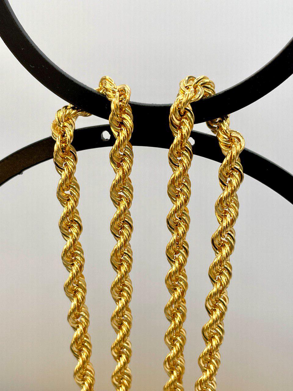 14K Solid Gold Rope Chain Necklace,Pure 14K Gold Rope Chain,5.5MM_25.5"-27.5",Real 14 Karat Yellow Gold Chain for Men & Women,Birthday Gift!