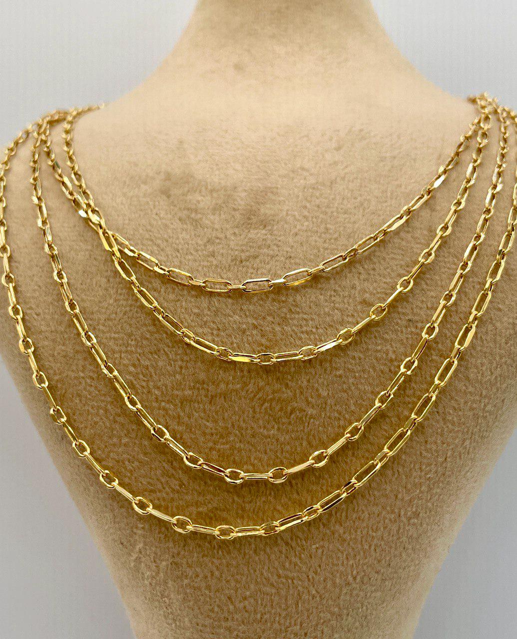 14K Solid Gold Cable Chain Necklace, Real 14K Gold Cable Link Diamond-cut Chain, 2.10MM Thick, Real 14K Gold Trending Chain for Men & Women!