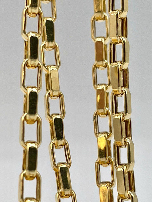 14K Solid Gold Box Chain Necklace, Real 14K Gold Yellow Box Link Gold Chain, 2.5mm to _22" to 25.5", Genuine Solid Gold Chain for Men/Women!