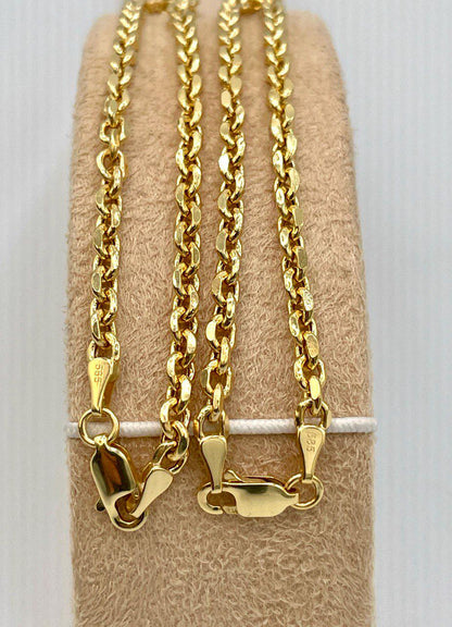14K Solid Gold Rolo Bracelet, Real 14K Gold Rolo Chain Bracelet,Yellow Gold Bracelet for Men/Women,14K Gold Bracelet 4mm 4.5mm - 7.5", Gift!