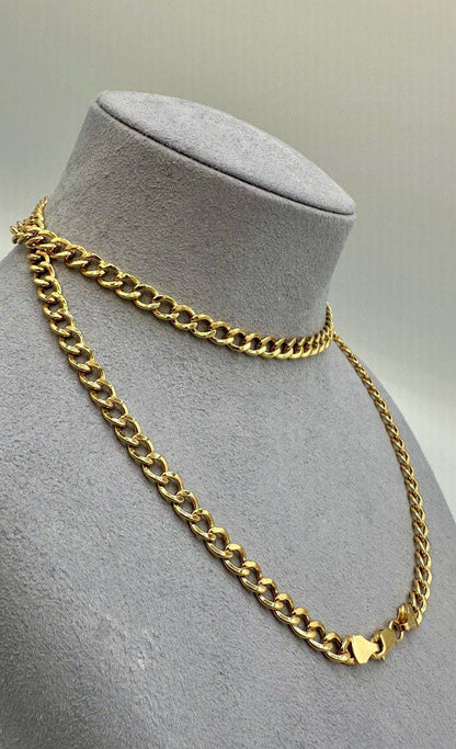 14K Solid Gold Miami Cuban Chain Necklace, Curb Cuban Links Chain, Real 14K Gold Chain for Men/Women, 5mm _ 19.75"- 25.5", 14K Gold Chain!
