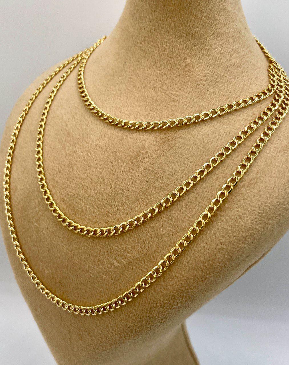 14K Solid Gold Miami Cuban Link Chain Necklace/ 14K Yellow Cuban Necklace/ 3.2mm, 22"- 25.5" Link Cuban Chain for Men & Woman/Birthday Gift!