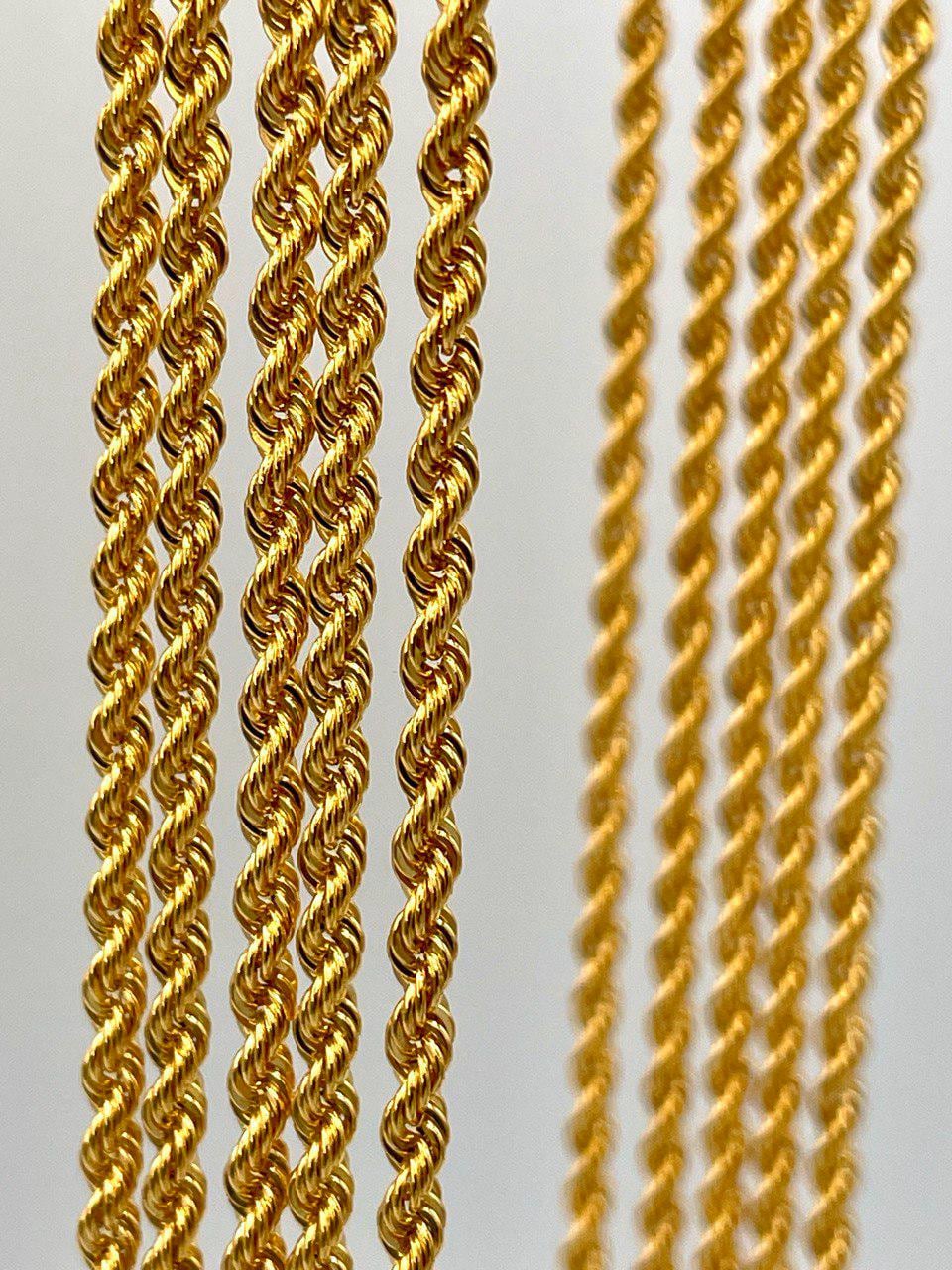 14K Solid Gold Rope Chain Necklace, Pure 14K Gold Rope Chain,3MM_23.5"- 27.5",Real 14 Karat Yellow Gold Chain for Men & Women,Birthday Gift!