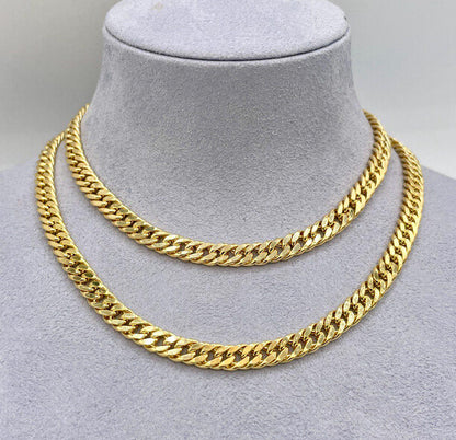 14K Solid Gold Curb Chain Necklace – Real Gold 6mm Miami Cuban Link – Unisex Heavy Gold Chain for Men & Women – Luxury 14K Gold Jewelry
