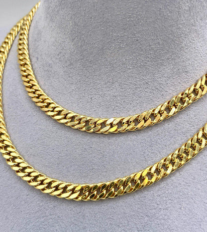 14K Solid Gold Curb Chain Necklace – Real Gold 6mm Miami Cuban Link – Unisex Heavy Gold Chain for Men & Women – Luxury 14K Gold Jewelry