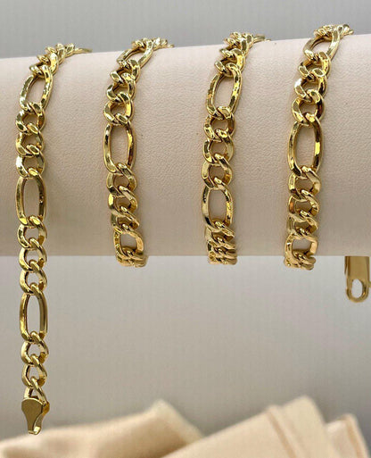 14K Gold Figaro Chain Necklace, Solid 14K Gold Figaro Chain for Men/Women, Gold Figaro Link Chain for Him/Her, 6mm thick, Birthday Gift!