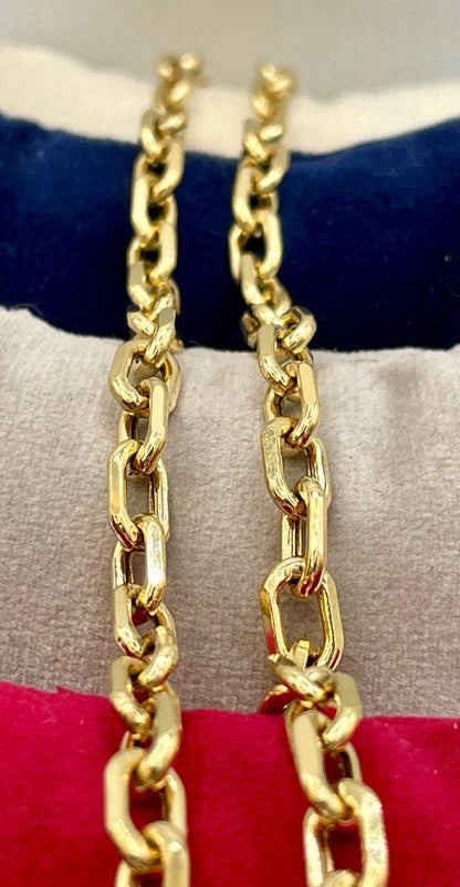 14K Solid Gold Cable Chain Necklace, Real 14K Gold Cable Link Diamond-cut Chain, 6MM Thick, Real 14K Gold Trending Chain for Men & Women!
