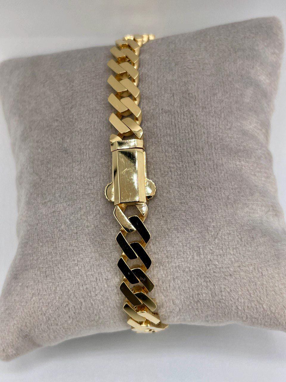 18K Solid Gold Miami Cuban Bracelet, Real 18K Yellow Gold Chunky Cuban Chain Link Bracelet, 7MM Thick, Real Gold Bracelet For Men & Women!