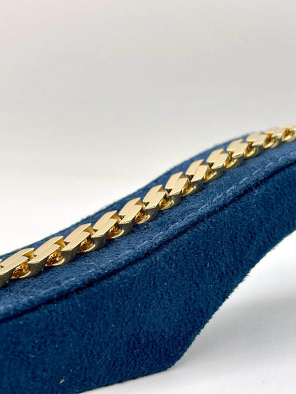 18K Solid Gold Miami Cuban Bracelet, Real 18K Yellow Gold Chunky Cuban Chain Link Bracelet,10MM Width, Real Gold Bracelet For Men & Women!