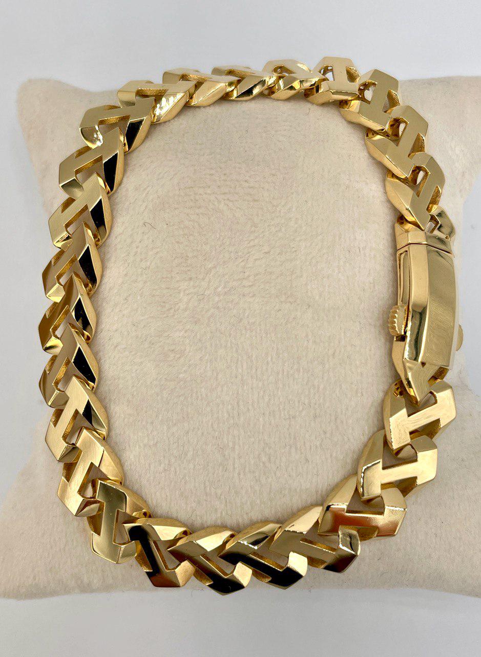 18K Solid Gold Miami Cuban Bracelet, Real 18K Yellow Gold Chunky Cuban Chain Link Bracelet, 9MM Thick, Real Gold Bracelet For Men & Women!