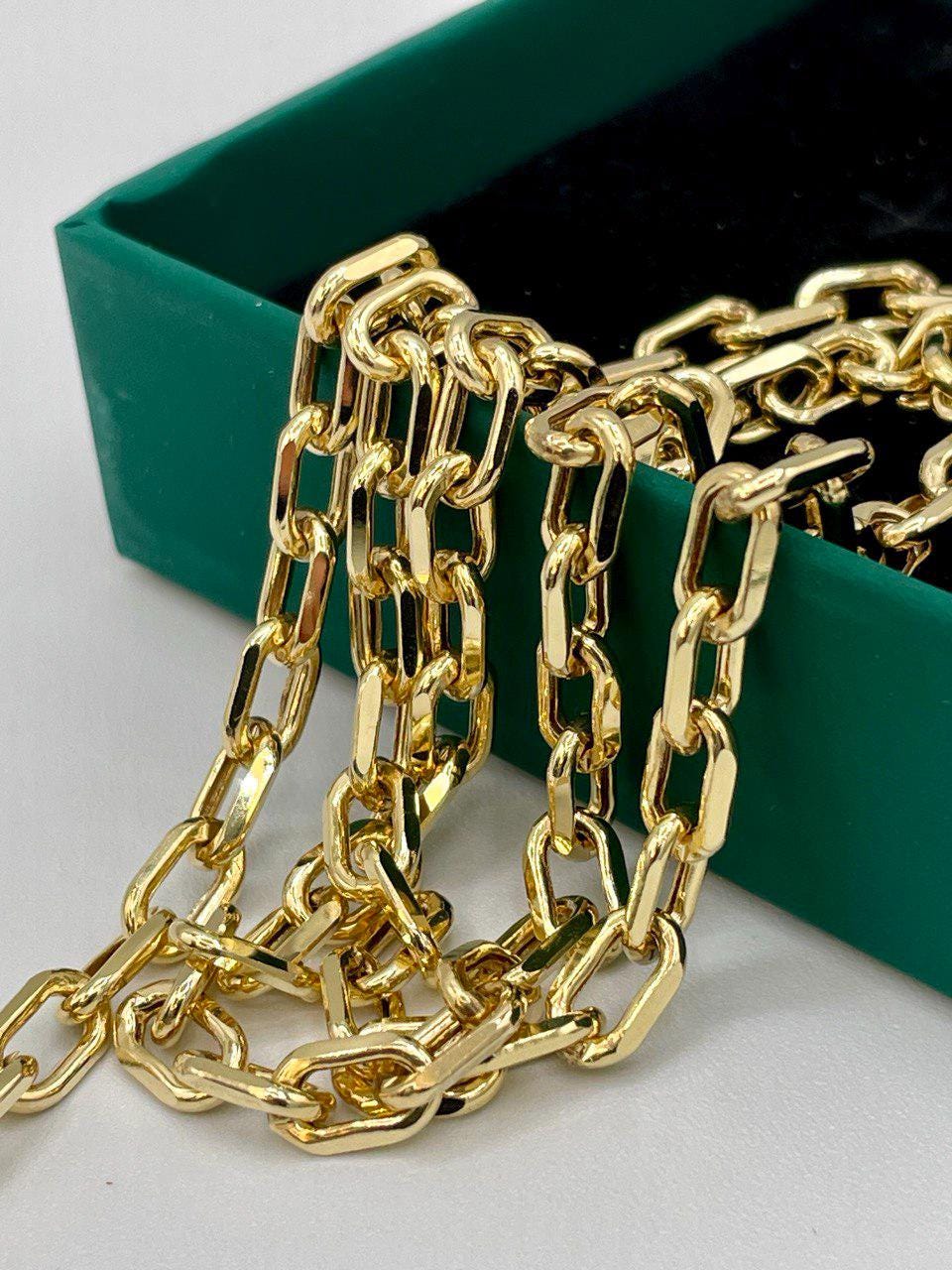 14K Solid Gold Cable Chain Necklace, Real 14K Gold Cable Link Diamond-cut Chain, 6MM Thick, Real 14K Gold Trending Chain for Men & Women!