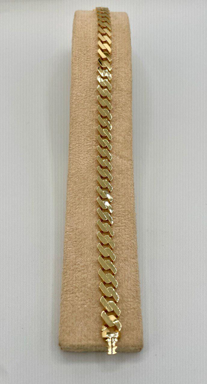 18K Solid Gold Miami Cuban Bracelet, Real 18K Yellow Gold Chunky Cuban Chain Link Bracelet, 7MM Thick, Real Gold Bracelet For Men & Women!