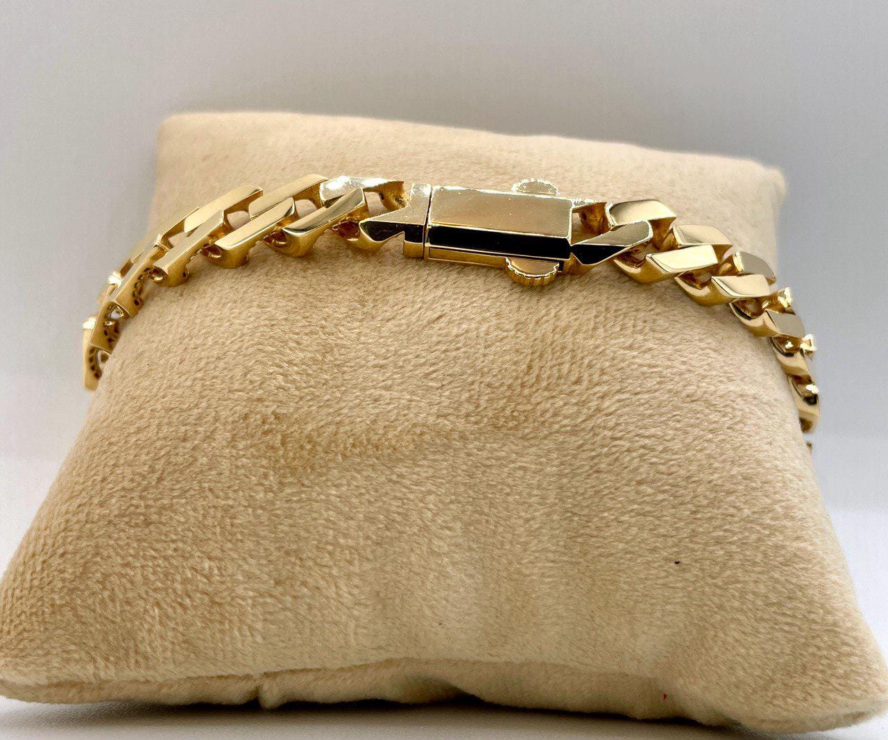 18K Solid Gold Miami Cuban Bracelet, Real 18K Yellow Gold Chunky Cuban Chain Link Bracelet,10MM Width, Real Gold Bracelet For Men & Women!