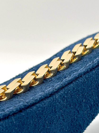 18K Solid Gold Miami Cuban Bracelet, Real 18K Yellow Gold Chunky Cuban Chain Link Bracelet,10MM Width, Real Gold Bracelet For Men & Women!