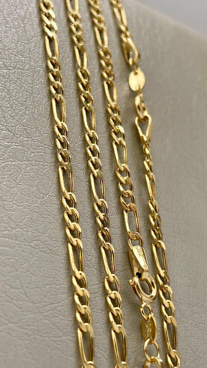 18K Solid Gold Figaro Chain Necklace, Real 18K Gold Figaro Link Chain for Men, Women, 2.5mm _ 20 to 22 inches 18K Gold Chain, Birthday Gift!