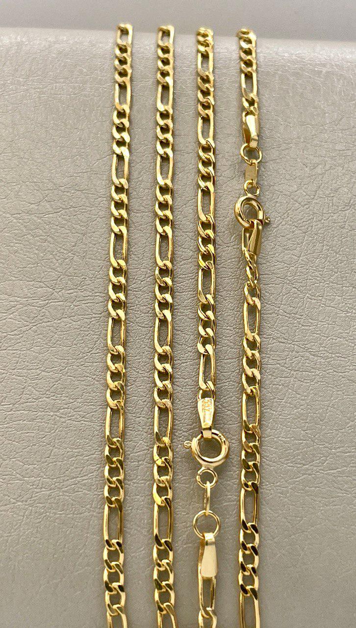18K Solid Gold Figaro Chain Necklace, Real 18K Gold Figaro Link Chain for Men, Women, 2.5mm _ 20 to 22 inches 18K Gold Chain, Birthday Gift!
