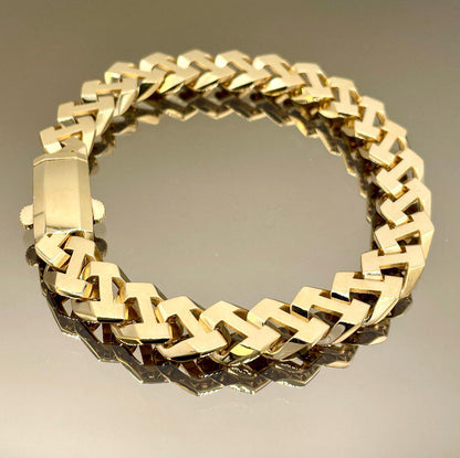 18K Solid Gold Miami Cuban Bracelet, Real 18K Yellow Gold Chunky Cuban Chain Link Bracelet, 9MM Thick, Real Gold Bracelet For Men & Women!