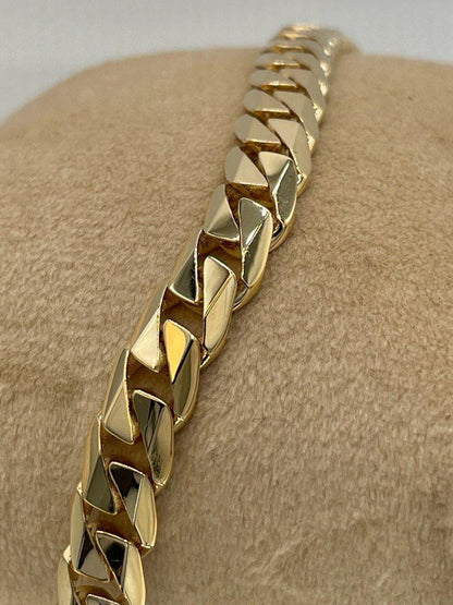 18K Solid Gold Miami Cuban Bracelet, Real 18K Yellow Gold Chunky Cuban Chain Link Bracelet,7 MM Thick, Real Gold Bracelet For Men & Women!