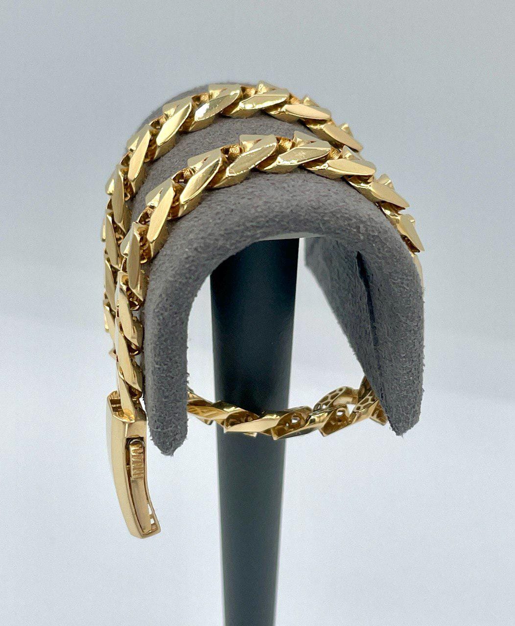 18K Solid Gold Miami Cuban Bracelet, Real 18K Yellow Gold Chunky Cuban Chain Link Bracelet,7 MM Thick, Real Gold Bracelet For Men & Women!